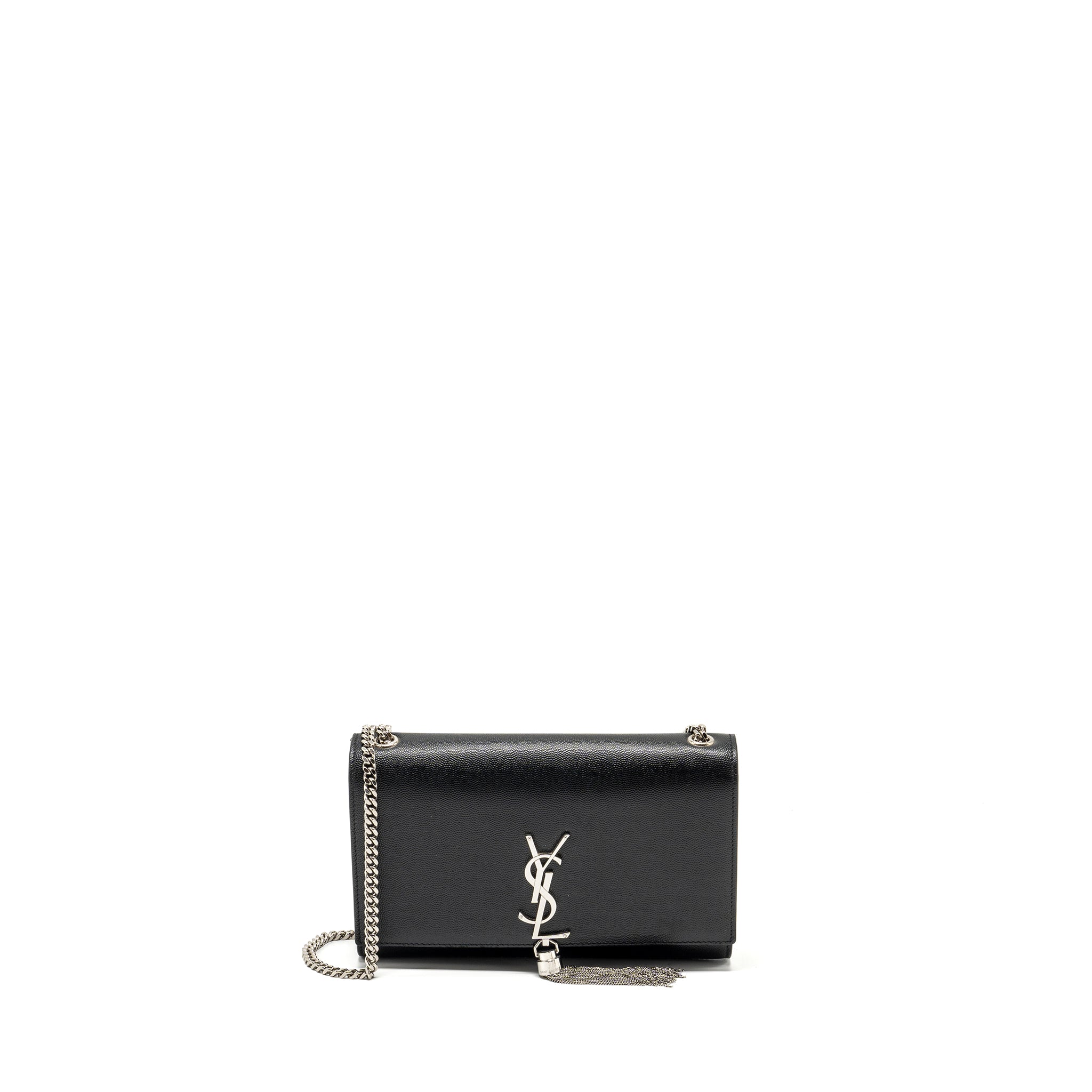 SAINT LAURENT /YSL Kate Medium Chain Bag With Tassel Calfskin Black SHW