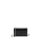 Gucci flap wallet on chain calfskin black SHW