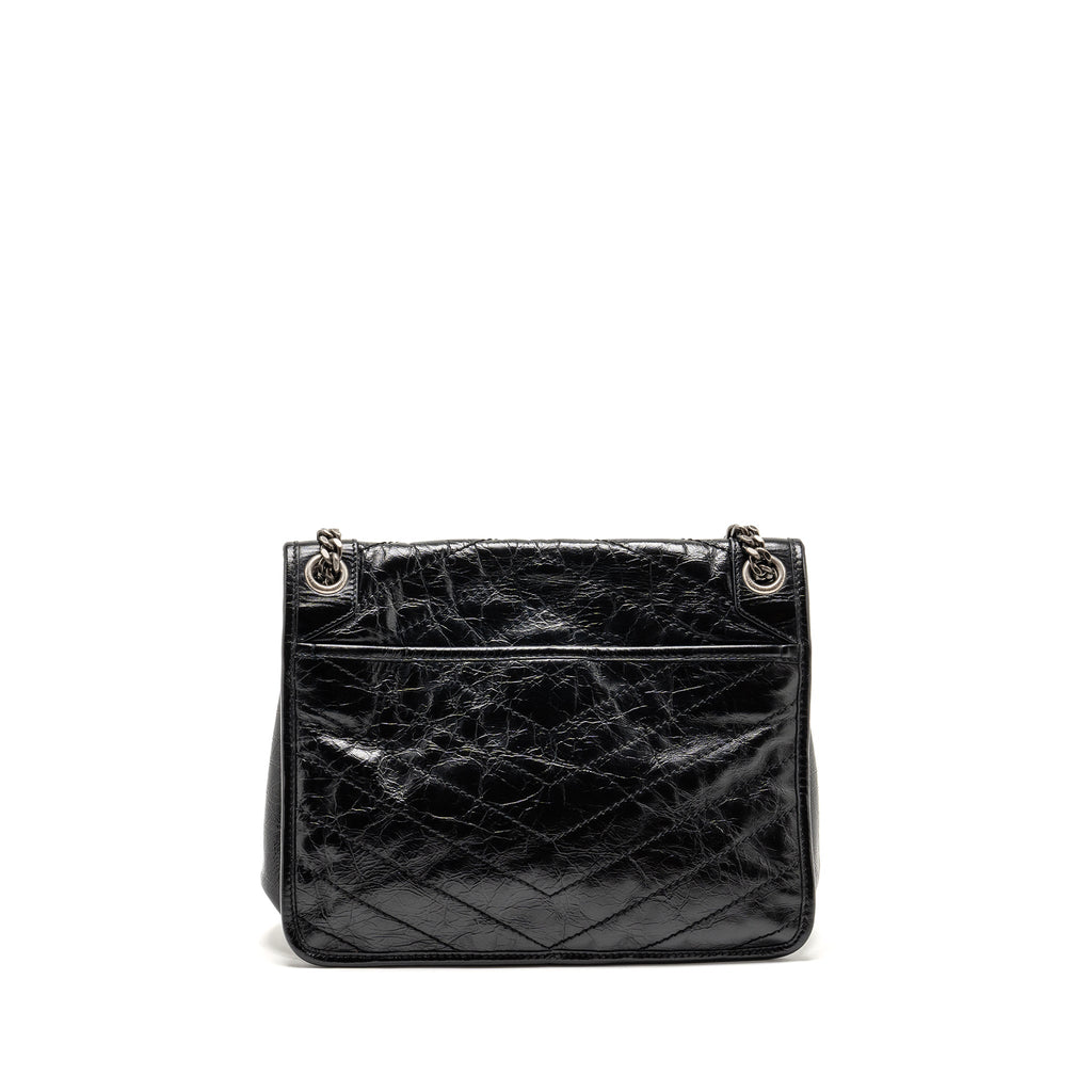 Saint Laurent/YSL Medium Niki Chain Bag Vintage Calfskin Black SHW