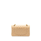 Chanel Medium Classic Double Flap Bag Caviar Beige LGHW (Microchip)