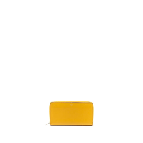 Celine zip long wallet calfskin yellow