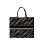 Dior Large Book Tote Blue Dior Oblique Embroidery