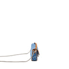 Fendi Mini Baguette Denim Light Blue FF Embroidery SHW