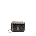 Chanel Gold Crush Flap Bag Calfskin Black GHW (Microchip)