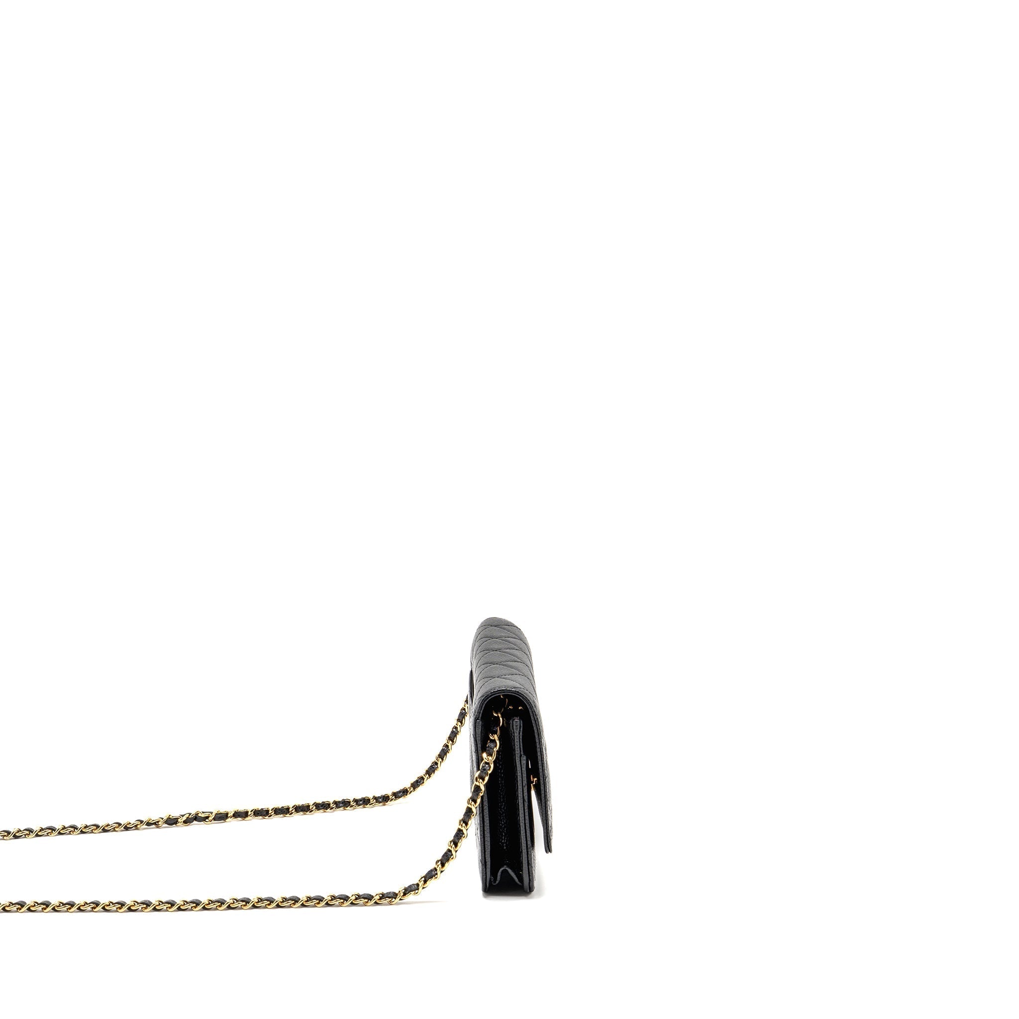 Chanel Classic Wallet on Chain Caviar Black GHW (Microchip)