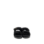 Dior Size 37 Dioract Sandal Shearling/Sheepskin Black GHW