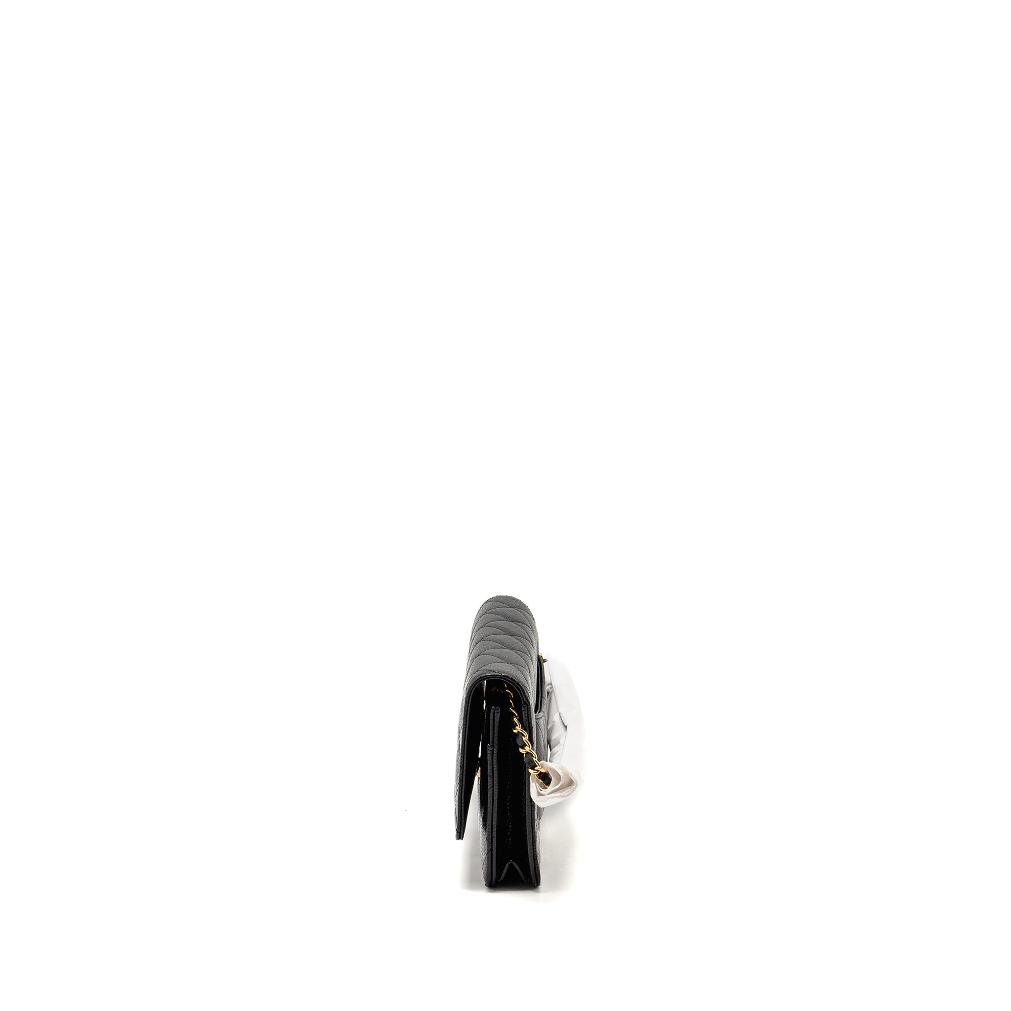 Chanel Classic Wallet on chain caviar black GHW (microchip)