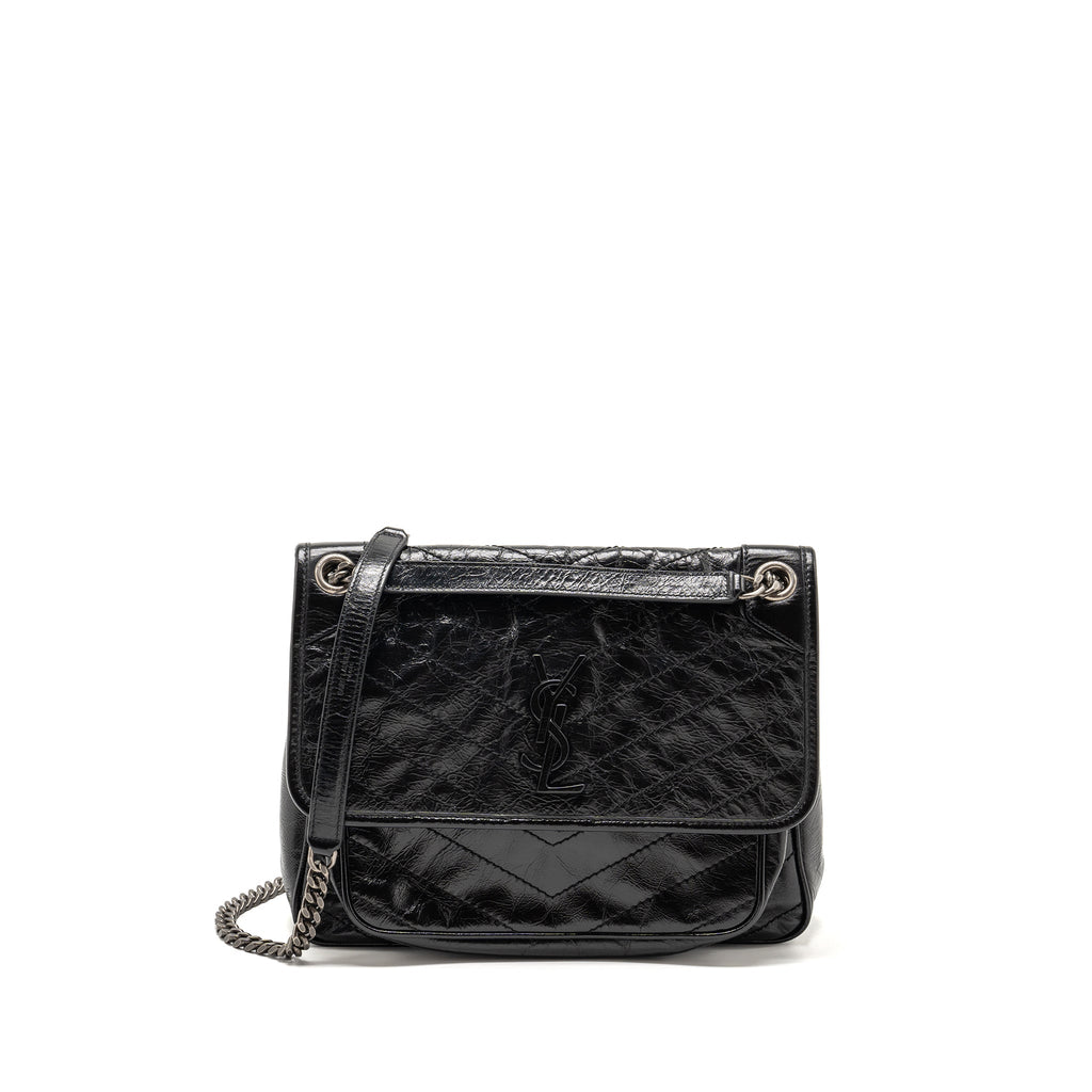 Saint Laurent/YSL Medium Niki Chain Bag Vintage Calfskin Black SHW