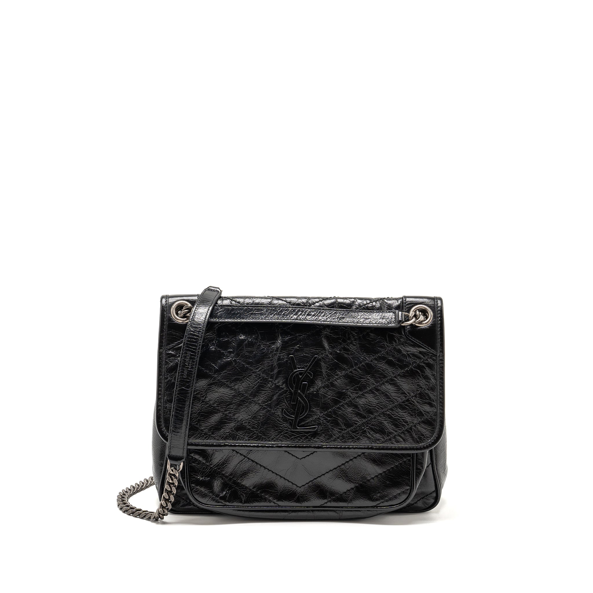 Saint Laurent/YSL Medium Niki Chain Bag Vintage Calfskin Black SHW