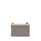 Chanel Quilted Flap Bag with Chain Handle Caviar Grey GHW (Microchip)