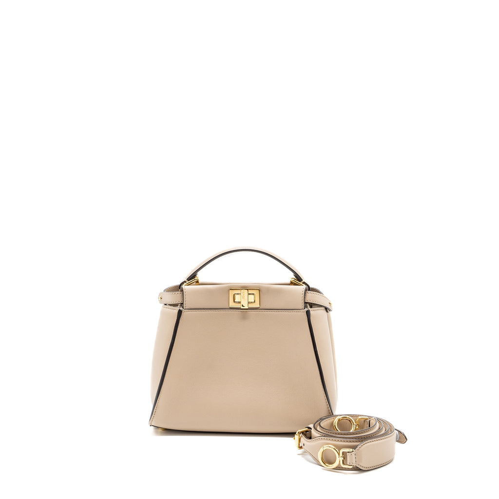 Fendi Peekaboo Mini Calfskin Beige GHW