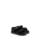 Dior Size 37 Dioract Sandal Shearling/Sheepskin Black GHW