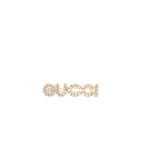 GUCCI letter crystal hair clip white / light gold tone