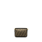 Fendi Mini Baguette Bag FF Jacquard Fabric Brown GHW