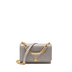 Chanel Quilted Flap Bag with Chain Handle Caviar Grey GHW (Microchip)