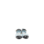 Chanel Size 39 21K Ballerinas Flat Shoes Tweed/Patent Calfskin Light Blue/ Black GHW