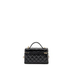 Chanel 25p CC top Handle Vanity with Chain Caviar Black LGHW (microchip)