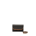 Celine Wallet on Strap Triomphe Canvas/Smooth Lambskin Tan