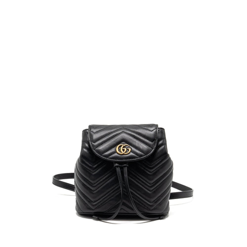 GUCCI GG Marmont Backpack Calfskin Black GHW