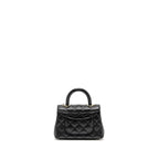 CHANEL Mini Coco Handle Caviar Black LGHW (Microchip)