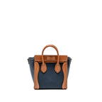 Celine Nano Luggage Bag Calfskin/Denim Tan/Navy