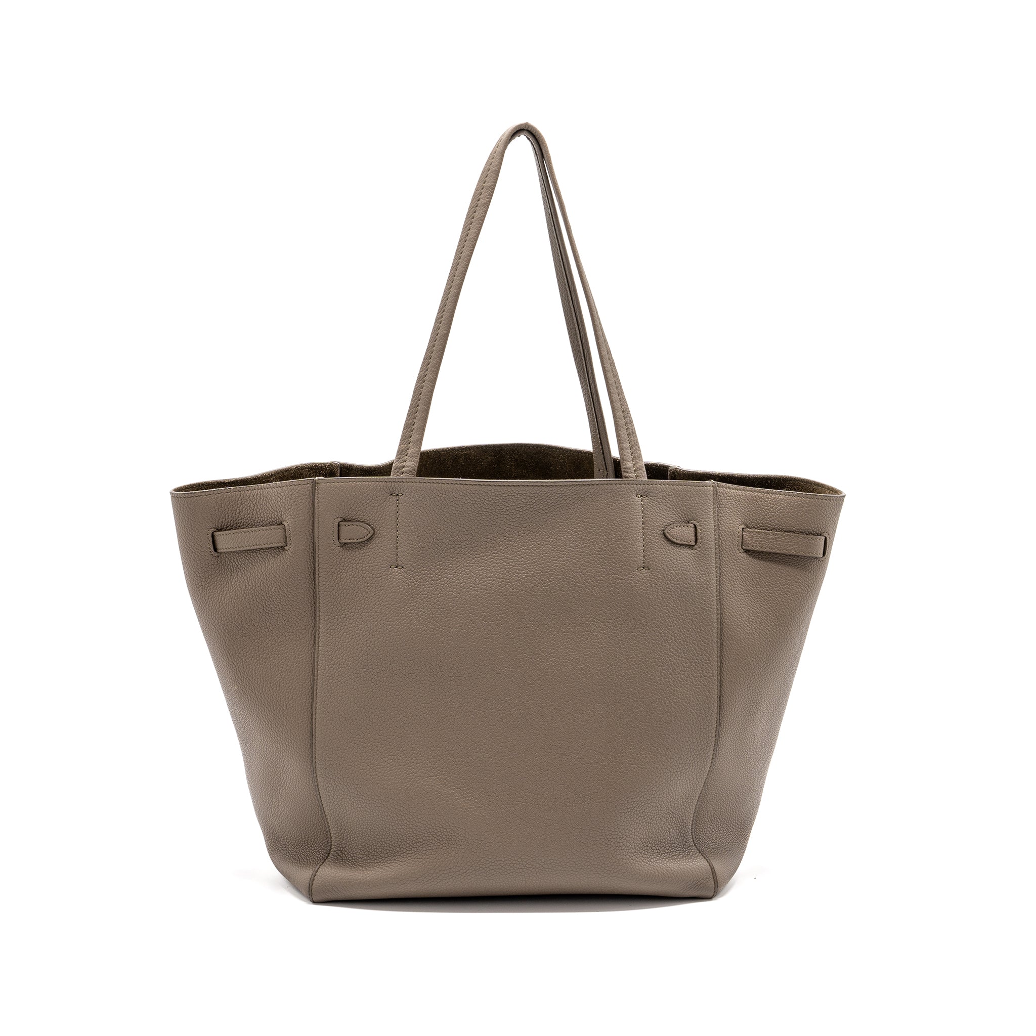 Celine small cabas phantom bag grained calfskin taupe
