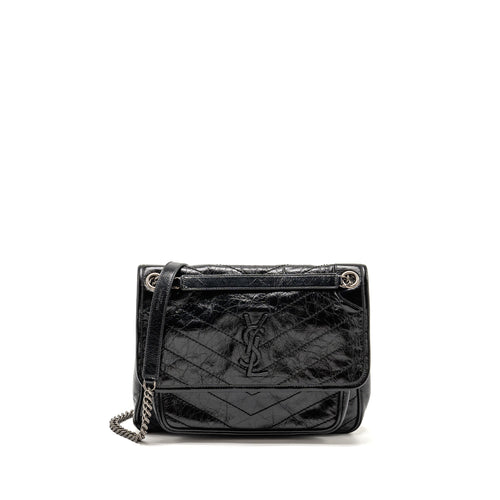 Saint Laurent/YSL Medium Niki Bag Vintage Calfskin Black SHW