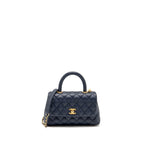 Chanel Small Coco Handle Caviar Navy GHW