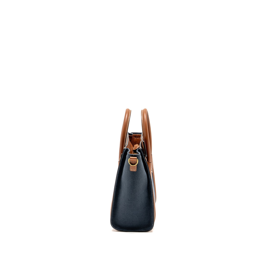 Celine Nano Luggage Bag Calfskin/Denim Tan/Navy