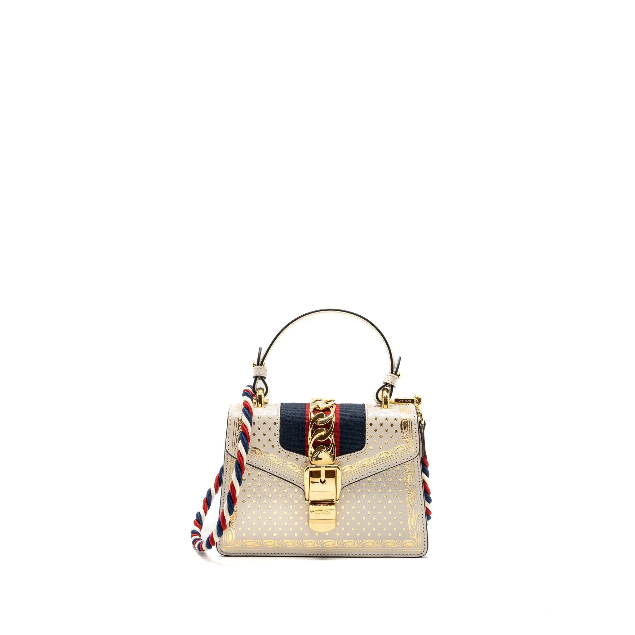 Gucci Sylvie Top Handle Bag Limited Edition leather White GHW