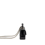 Chanel Top Handle Mini Rectangular Flap Bag Lambskin Black LGHW (Microchip)