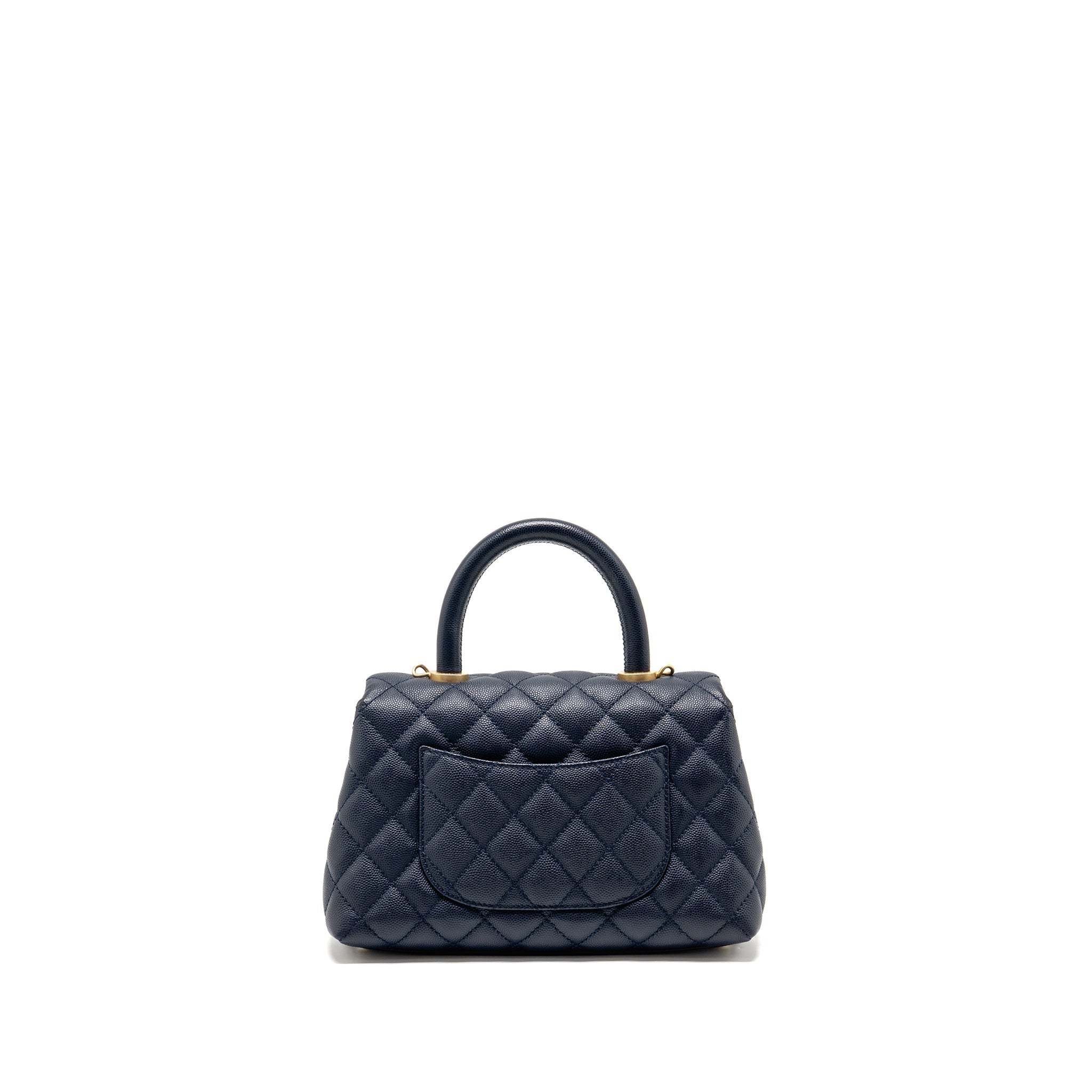 Chanel Small Coco Handle Caviar Navy GHW