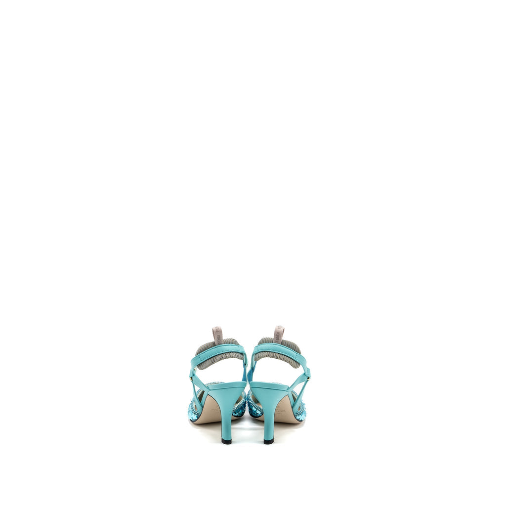 Fendi size 35 colibri lite sandal sequin blue