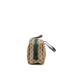Gucci Balthus Tofu Handbag GG Canvas/ Leather Beige/ Dark Green