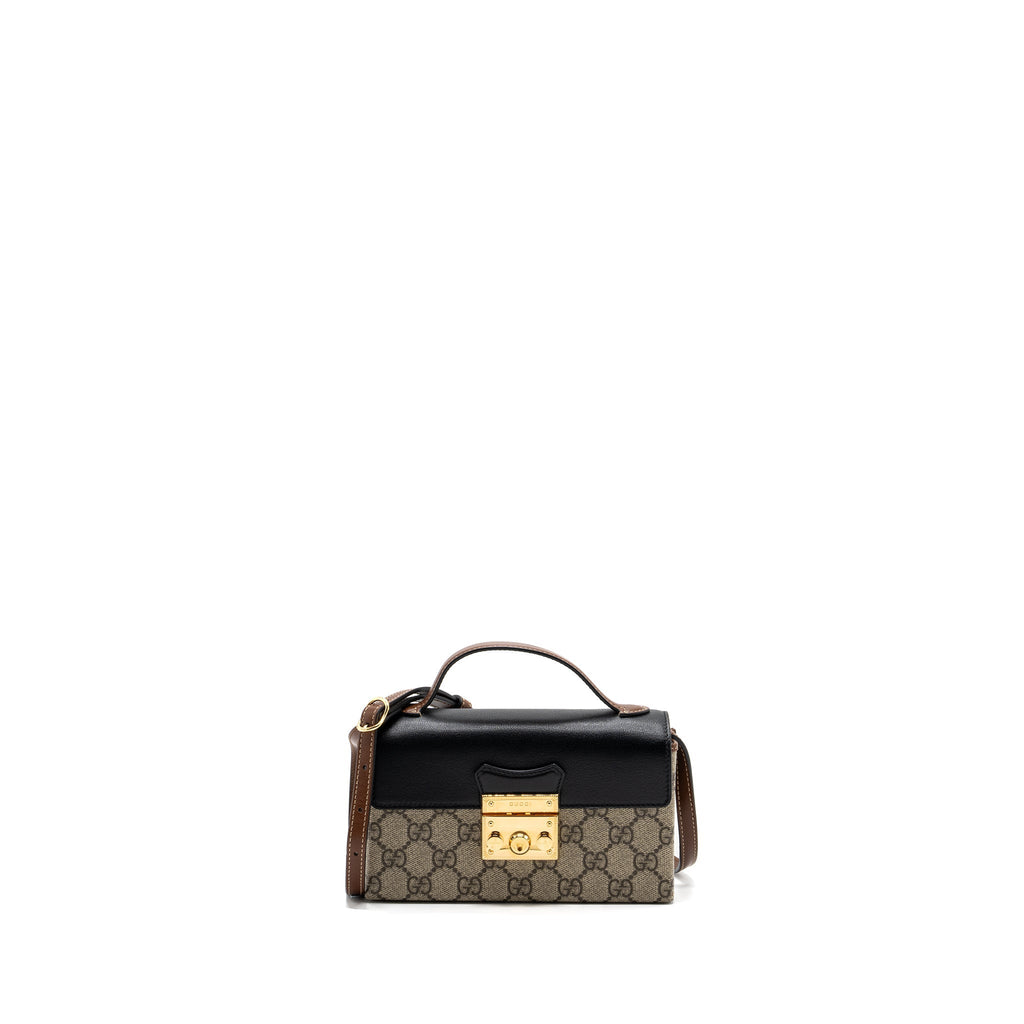 Gucci Padlock Mini Top Handle Bag GG Supreme Canvas/ Leather Multicolour GHW