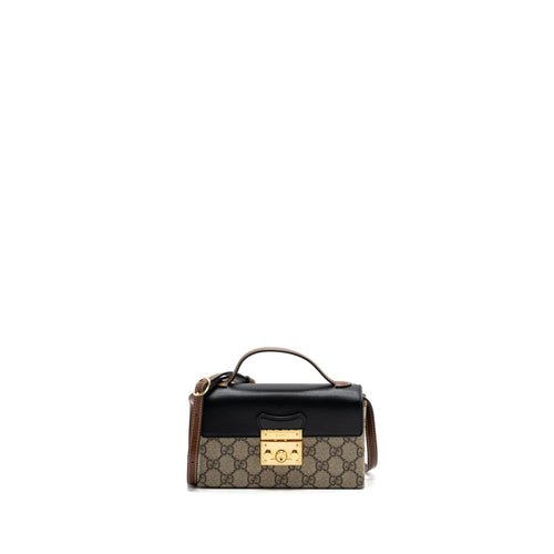 Gucci Padlock Mini Top Handle Bag GG Supreme Canvas/ Leather Multicolour GHW