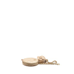 Chanel Round Clip On Purse Duo Bag Charm Quilted Lambskin Metallic Gold LGHW(microchip)