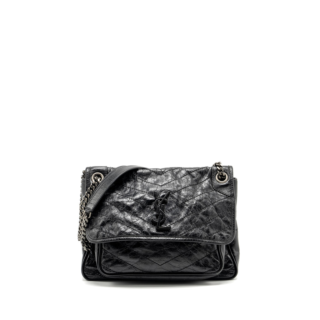 Saint Laurent/YSL Medium Niki Bag Shiny Calfskin Black SHW