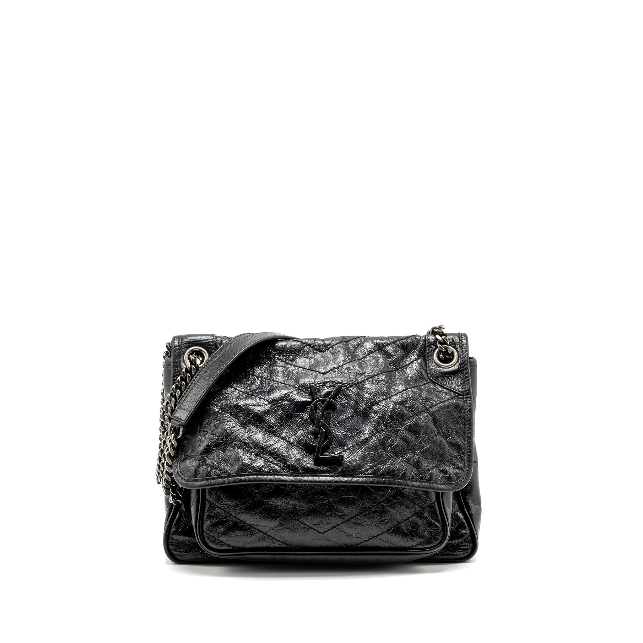 Saint Laurent/YSL Medium Niki Bag Shiny Calfskin Black SHW