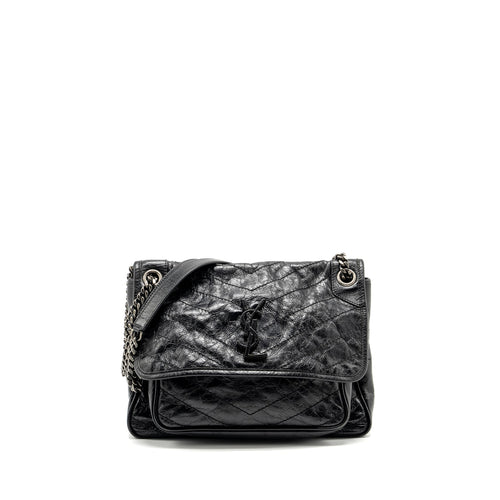 Saint Laurent/YSL Medium Niki Bag Shiny Calfskin Black SHW
