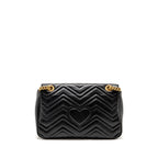 Gucci Medium GG Marmont Shoulder Bag Calfskin Black GHW