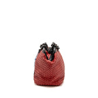 Bottega Veneta Intrecciato Chain Shoulder Bag Leather Red/Black with Black Hardware