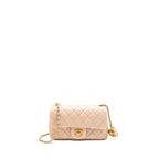 Chanel Pearl Crush Mini Rectangular flap bag Lambskin light pink GHW (microchip)