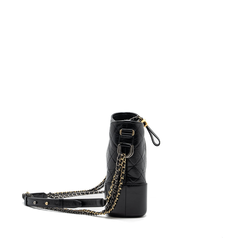 CHANEL GABRIELLE HOBO BAG CALFSKIN BLACK MULTICOLOUR HARDWARE