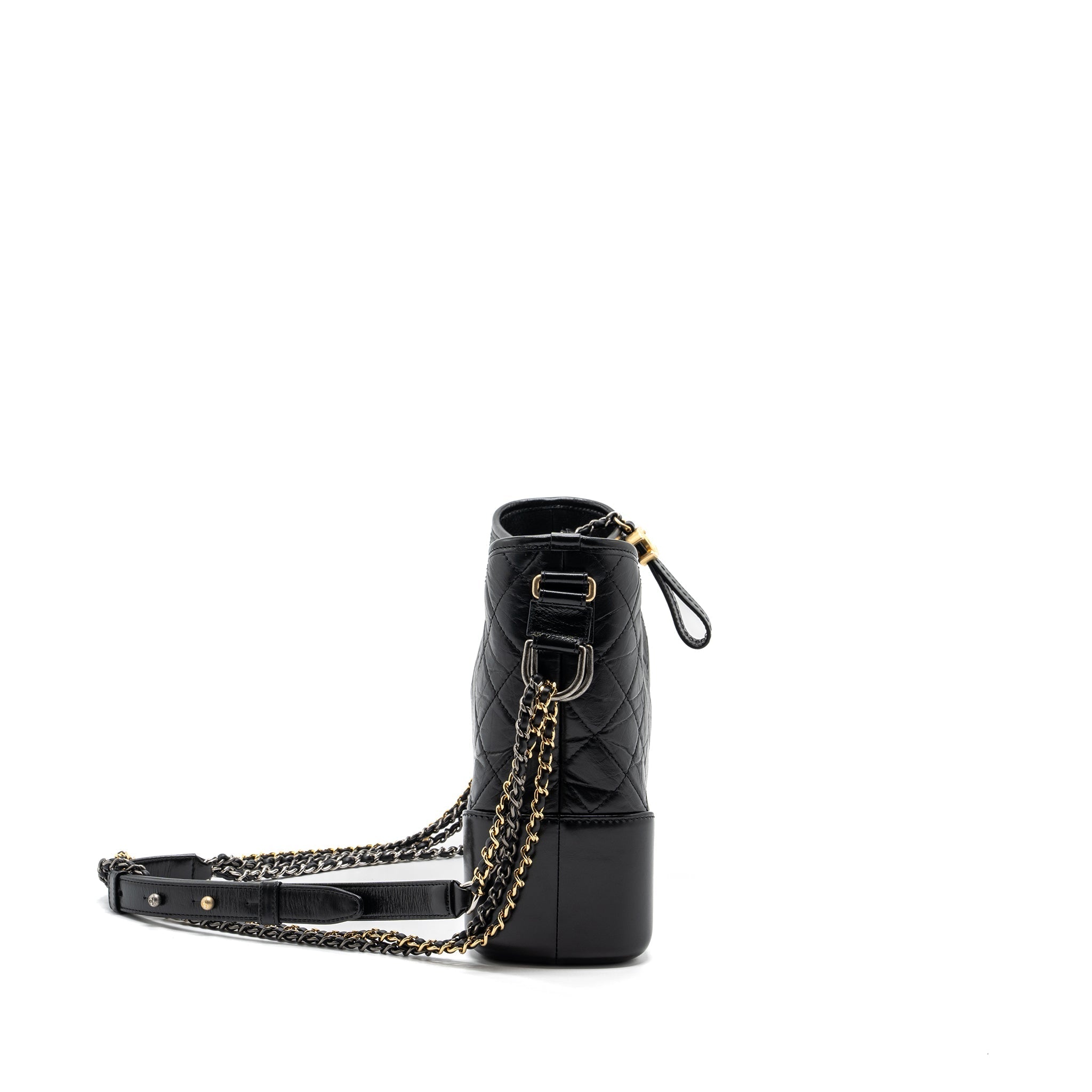 CHANEL GABRIELLE HOBO BAG CALFSKIN BLACK MULTICOLOUR HARDWARE