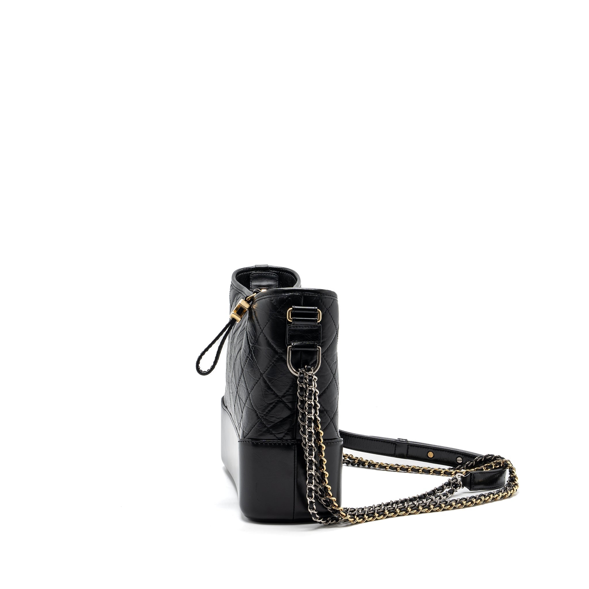 CHANEL GABRIELLE HOBO BAG CALFSKIN BLACK MULTICOLOUR HARDWARE