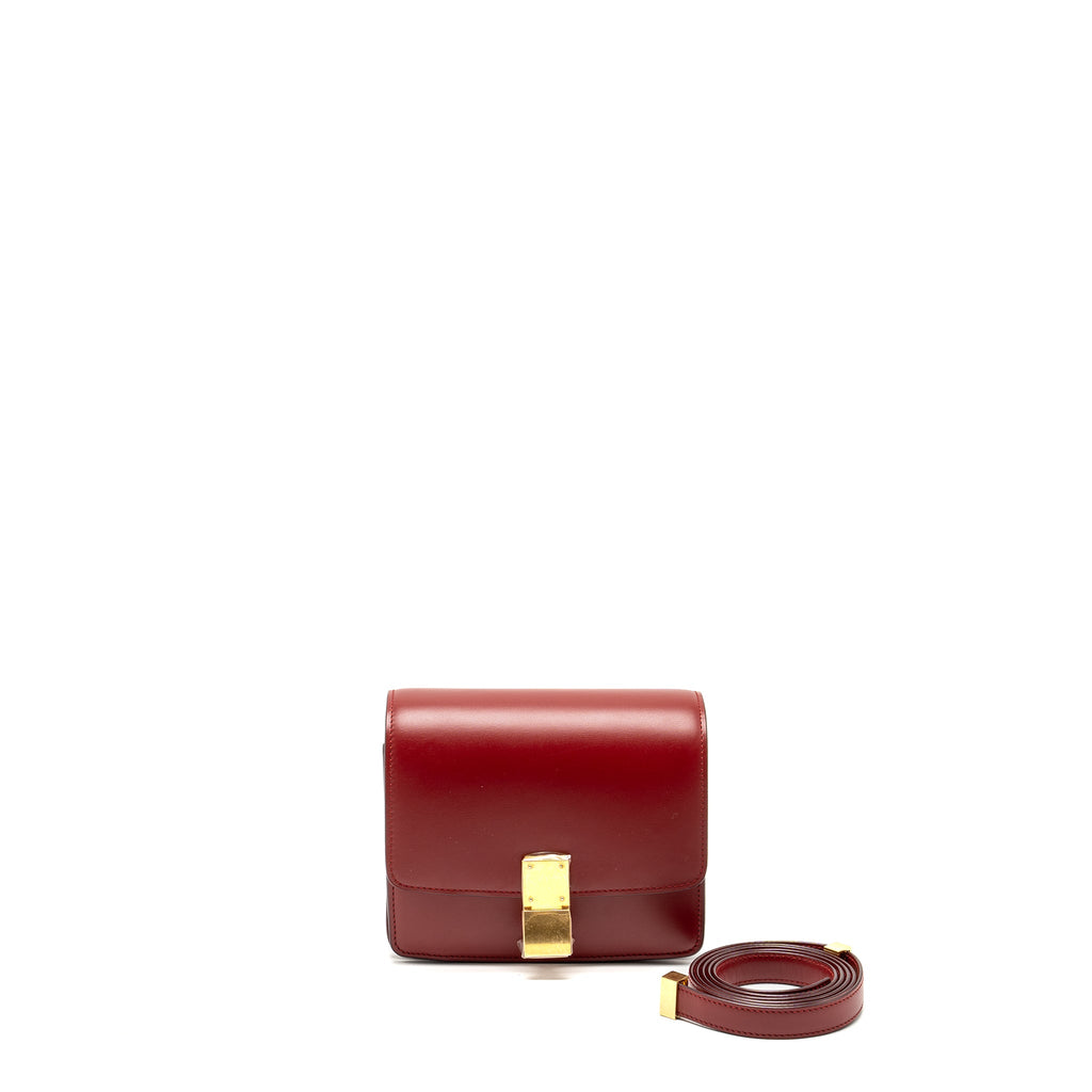 Celine Mini classic box bag calfskin red