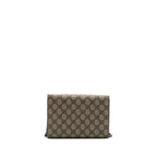 Gucci Dionysus Wallet On Chain GG Supreme Canvas/ Leather Beige/ Ebony SHW