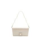Celine Trapeze Triomphe Shoulder Bag Shiny Calfskin White