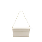 Celine Trapeze Triomphe Shoulder Bag Shiny Calfskin White